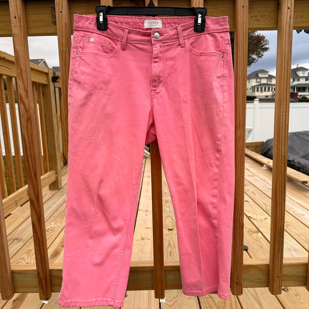 Coral Pink Women's Cropped Jeans